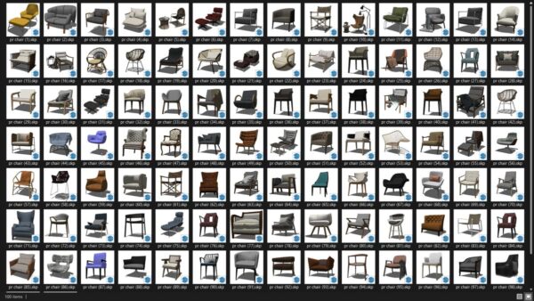 PREMIUM High-Quality Type Of Chairs SKP Models Download