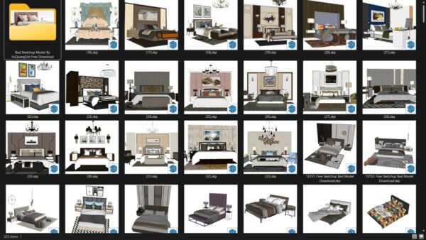 PREMIUM High-Quality BEDs SKP Models Download
