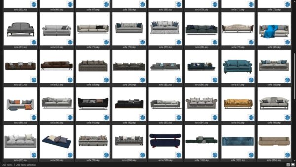 PREMIUM High-Quality Sofa & Sofa Themes SKP Models Download