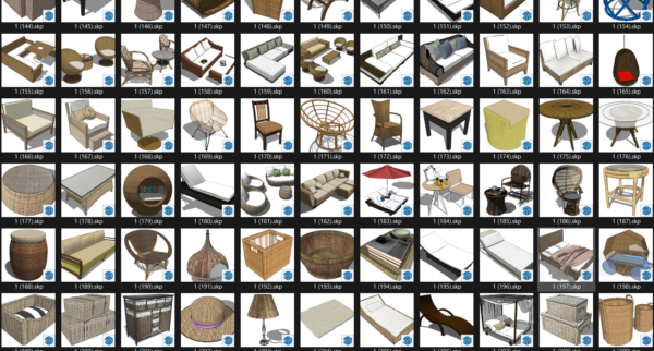 PREMIUM High-Quality Outdoor Furniture SKP Models Download